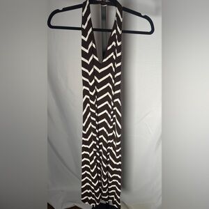 Ralph Lauren Brown and White Backless Dress